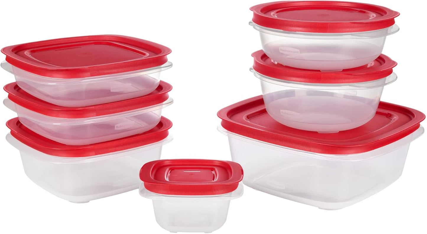Rubbermaid EasyStore Large Containers, 18-Piece Set, Food Storage Containers with Lids
