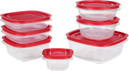 Rubbermaid EasyStore Large Containers, 18-Piece Set, Food Storage Containers with Lids