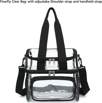 FlowFly Double Layer Cooler Insulated Lunch Bag Adult Lunch Box Large Tote Bag for Men, Women, With Adjustable Strap,Front Pocket and Dual Large Mesh Side Pockets