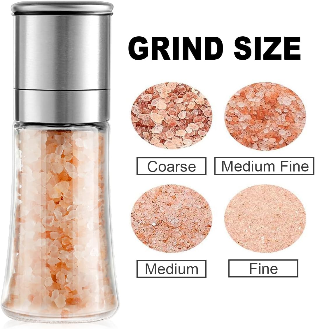 Gulex Salt and Pepper Grinder Set Pepper Mill Salt Shaker Refillable