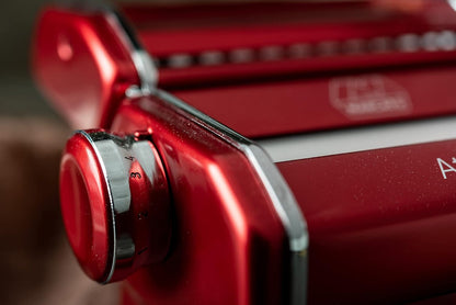 MARCATO Atlas 150 Machine, Made in Italy, Red, Includes Pasta Cutter, Hand Crank, and Instructions