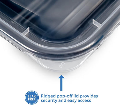 10-Piece Meal Prep Containers with Lids, Single Compartment, BPA-Free, Leak-Resistant, Microwave and Dishwasher Safe, Made for Family Meals and Easy Serving
