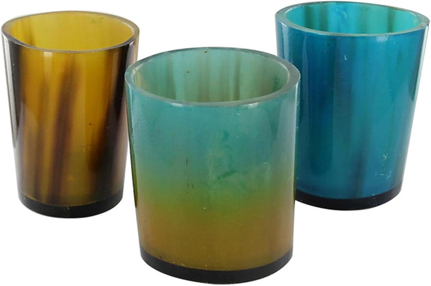 Armory Replicas™ 3-Piece Buffalo Drinking Horn Set – Handmade Natural Horn Cups with Earth Design, Viking Style Mead Ale Wine Cups for Feasts, Parties & Collectors