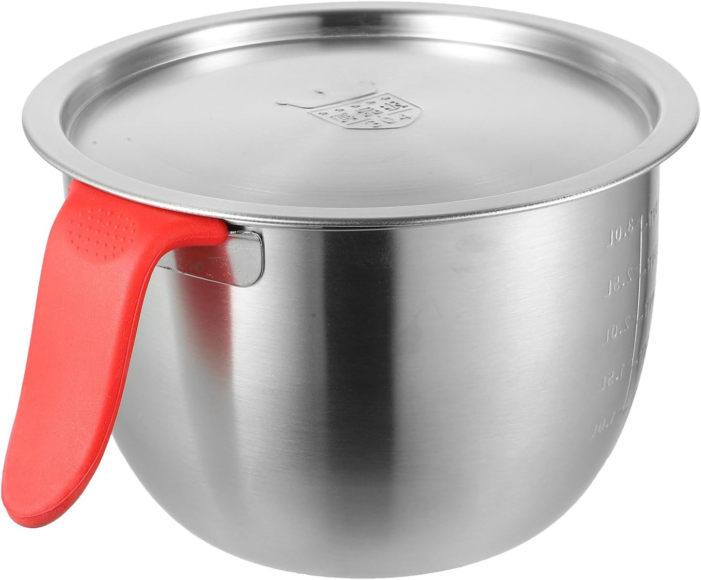 VALICLUD Stainless Steel Mixing Bowl with Lid and Handle 21cm Diameter Deep Batter Bowl 304 Food-grade Metal for Kitchen and Restaurant Use
