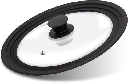 Lerykin Tempered Glass Lid - Universal Lid with Heat Resistant Silicone Rim for Pots, Pans and Skillets - Pan Cover Replacement Lid Fits 9.5", 10" and 11" Diameter Cookware