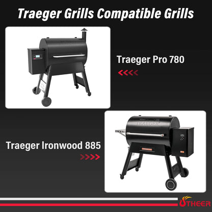 Upgraded Grill Table for Weber Kettle 22"/18"/26", Master Touch 22", Smokey Mountain, Recteq Pellet Grill RT-B380, Prep Station with Cutting Board, Basin, 4 Hooks, Shelf for Weber Kettle Accessories