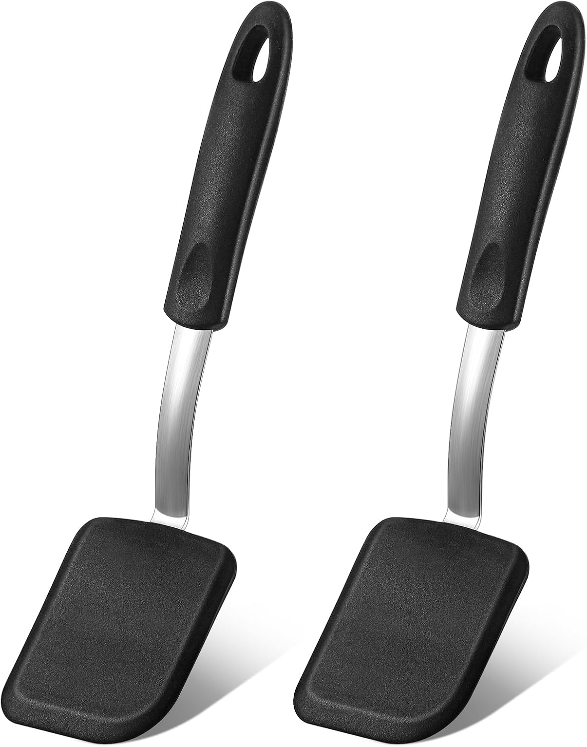 2Pcs Mini Silicone Cookie Brownie Spatula, Solid Flat, Khaki