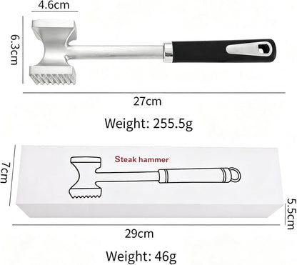 Meat Tenderizer Hammer, Dual Sided Steak Mallet, Solid Aluminum