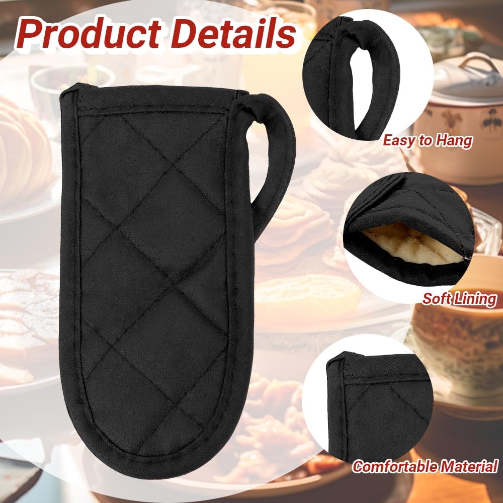 Cast Iron Handle Cover 2 Pcs Cast Irons Skillet Handle Covers, Pot Holders Heat Resistant, Cast Irons Handle Sleeve, Pot Handle Cover, Pan Handle Sleeve for Kitchen Cooking Baking BBQ Cookwares Black