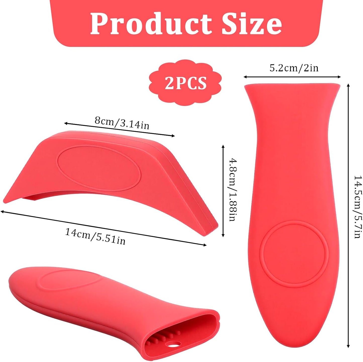 2Pcs Lodge Silicone Pan Handle Sleeve,Silicone Hot Handle Holder