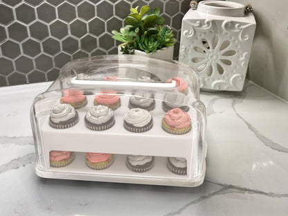 Top Shelf Elements MINI Cupcake Box. NOT For Standard Size Cupcakes. Fashionable Green Carrier Holds 24 MINI-Size Cupcakes, Cupcake Traveler,