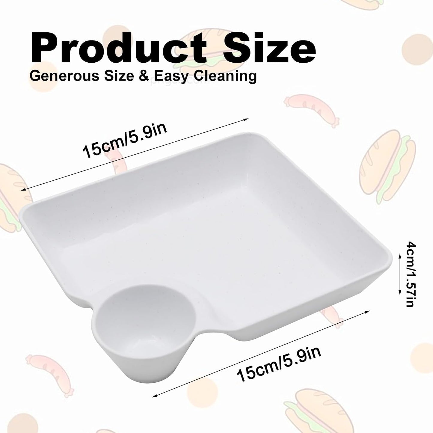 4 Pcs Veggie Platter Chips Dipping Dish L*W (7.28"*7.28") Serving Trays for Entertaining with Sauce Rack for Buffet Party Family Party (Mixed Colors) (Mixed Colors)