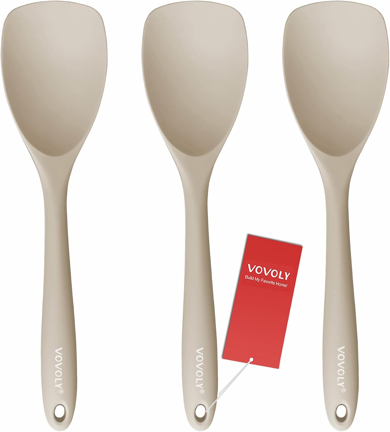 Upgrade Silicone Spatula Spoon Set,VOVOLY Heat Resistant Rubber Spoonula, Seamless Non-Stick Flexible Scrapers for Baking Mixing Tool,3 Pack,