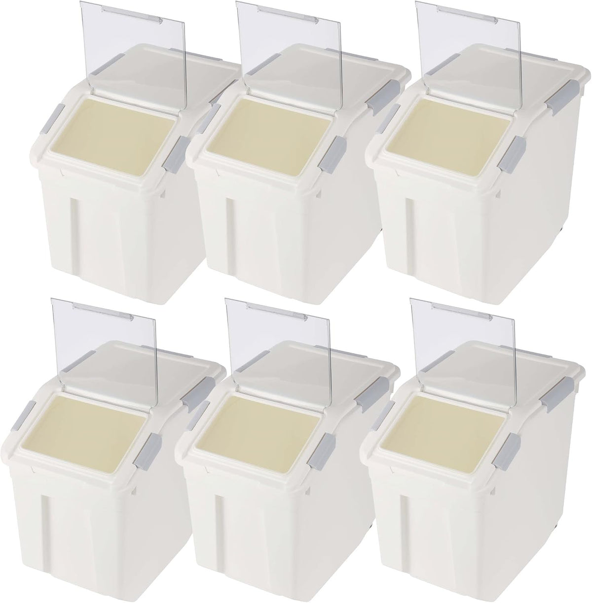 EonTone [2-Pack] 30 lbs Rice Storage Container, 15L Airtight Food Bin with Wheels for Flour, Pet Food