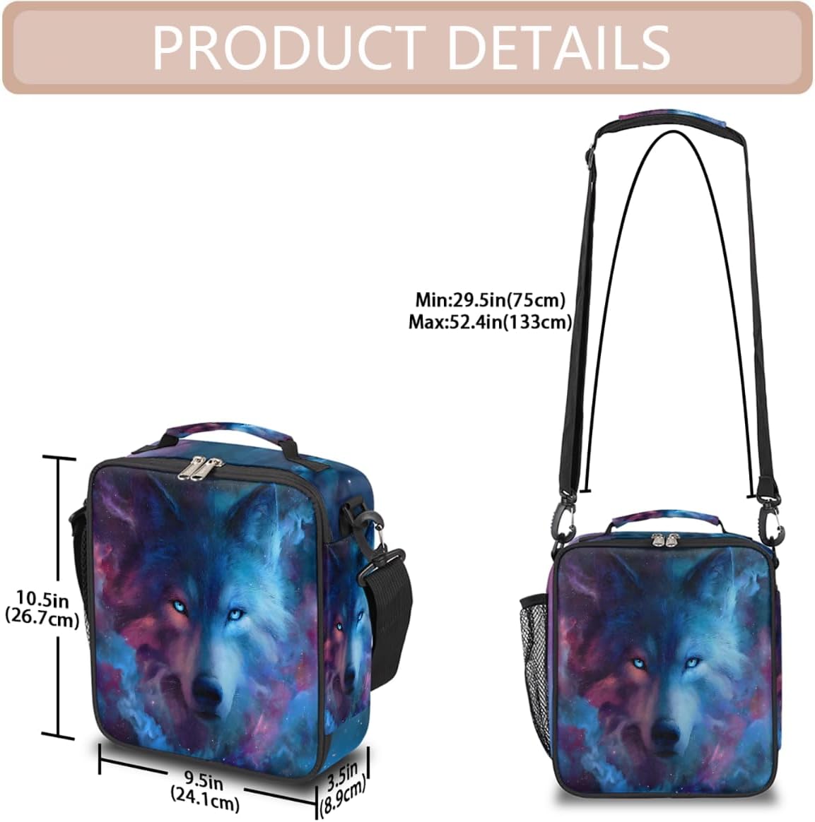 cfpolar Skull Skateboard Lunch Box for Boys Girls, Insulated Lunch Bags for Kids Reusable Mini Cooler Lunch Tote Lunchbox Thermal Meal Tote Kit with Shoulder Strap for Work School Picnic