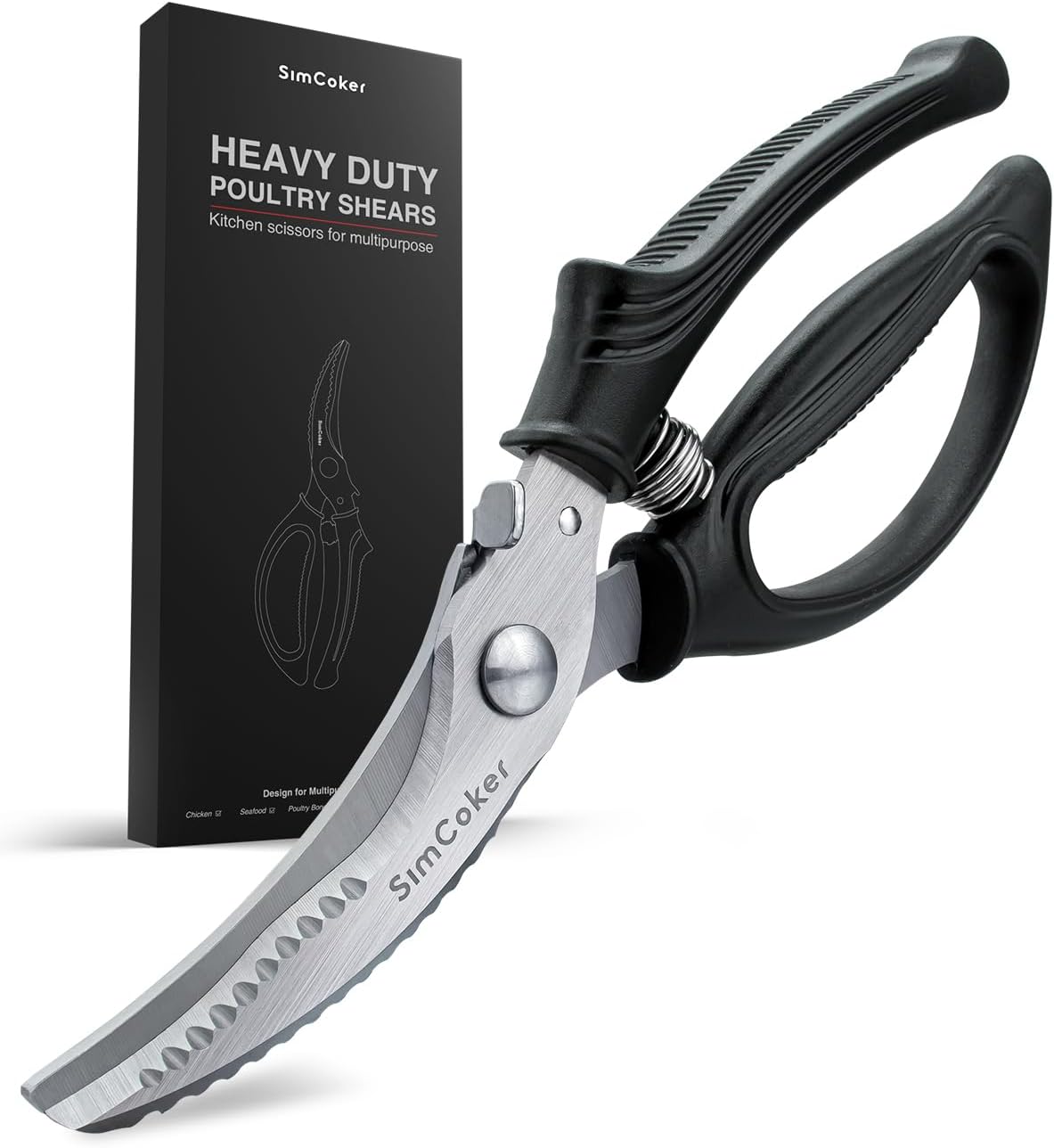 Kitchen Scissors, Forged Stainless Steel Heavy Duty Kitchen Shears, Dishwasher Safe Cooking Scissors for Meat, Poultry & Vegetables