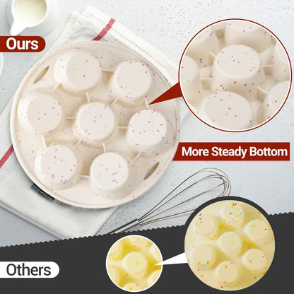 CAKETIME Silicone Mini Muffin Pan, 24 Cups Nonstick Mini Cupcake Pan for Baking Muffin, Cupcake, Egg Bites, Fat Bomb, 1 Pack Confetti
