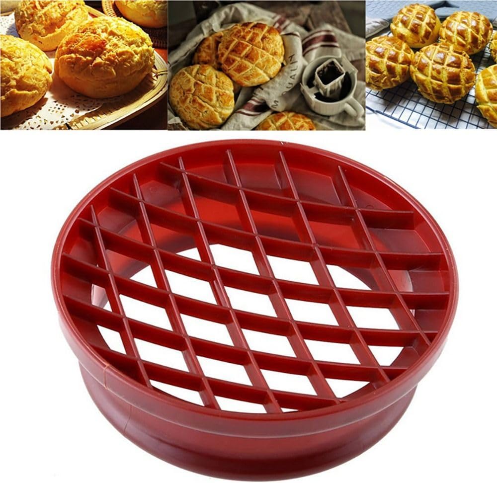 Lattice Press Pineapple Bun Molds Round Pattern Cookies Press Mould Plastic Pastry Bread Cake Molds Baking Tools