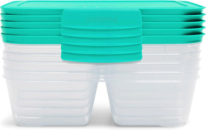 Sistema Nest It Meal Prep Food Storage Containers, 3 Compartments, 8 Cups, BPA-Free, 5-Pack