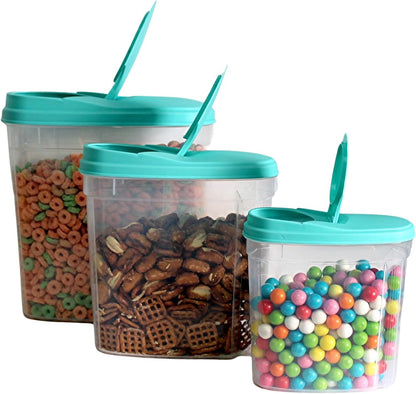 2-Pack Medium Airtight Lock & Pour Food Storage Containers – 5 Cups (60.87 oz) BPA-Free Dispensers for Snacks, Cereal, Candy, Sugar, Dog Treats & Dry Ingredients – Easy Grip & Flip-Top Lid