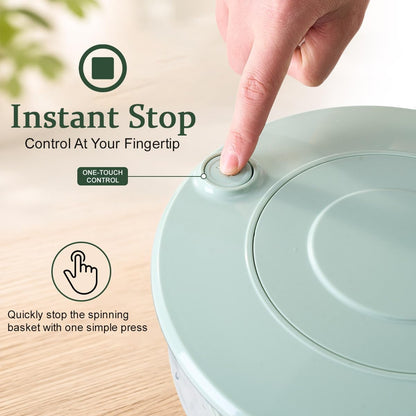 Salad Spinner & Vegetable Cutter, 2-in-1 Drain Bowl & Lettuce Spinner