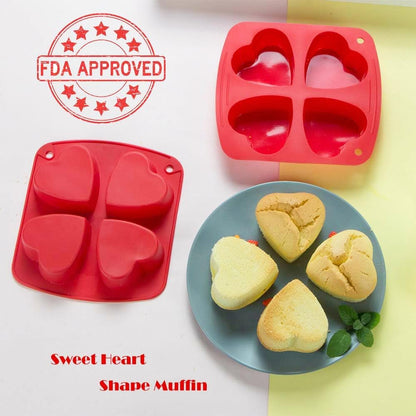 Webake 3PCS Silicone Air Fryer Muffin Pan for Baking 4 Cavity Air Fryer Egg Bites Silicone Mold, Nonstick BPA Free Muffin Tins