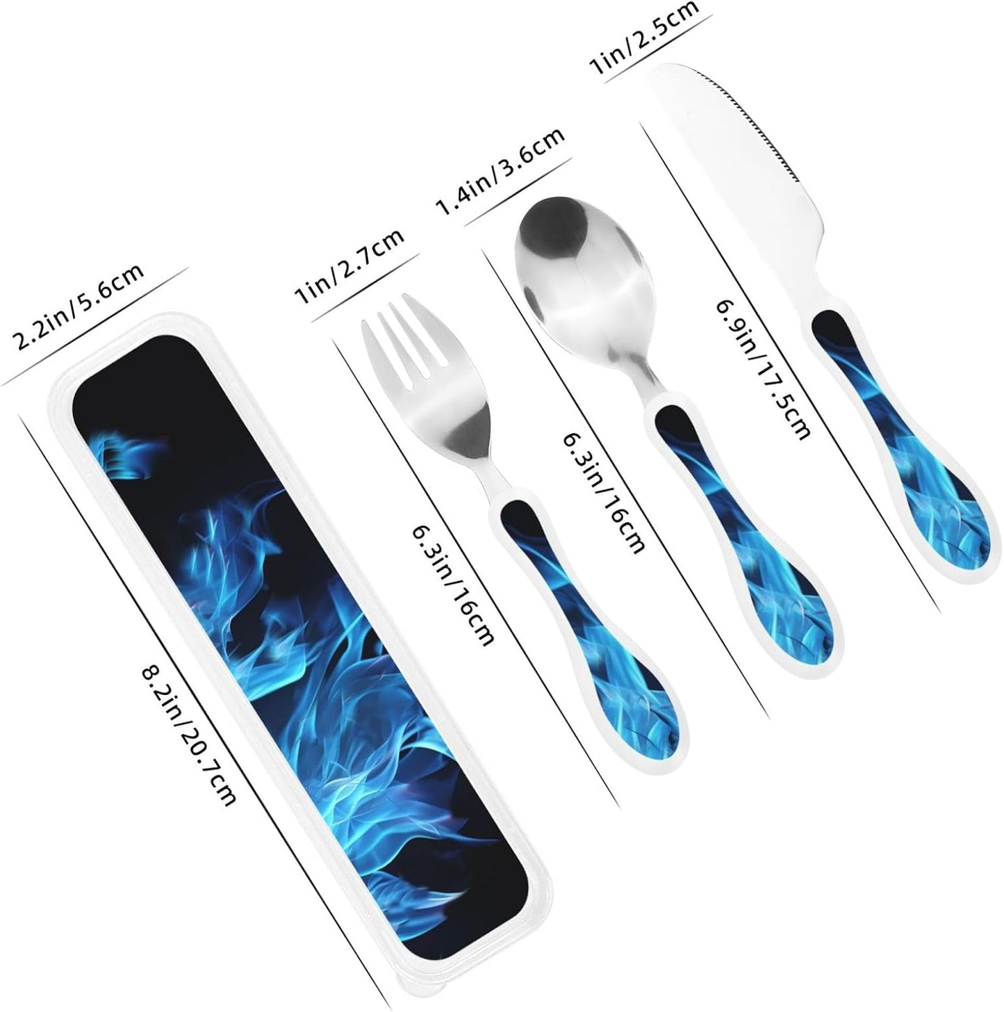 3-Piece Kids Silverware Set With Storage Case, Stainless Steel Reusable Children Safe Knife Spoon Fork Set Ballroom Dance Children Flatware Set For Kids Lunch Box