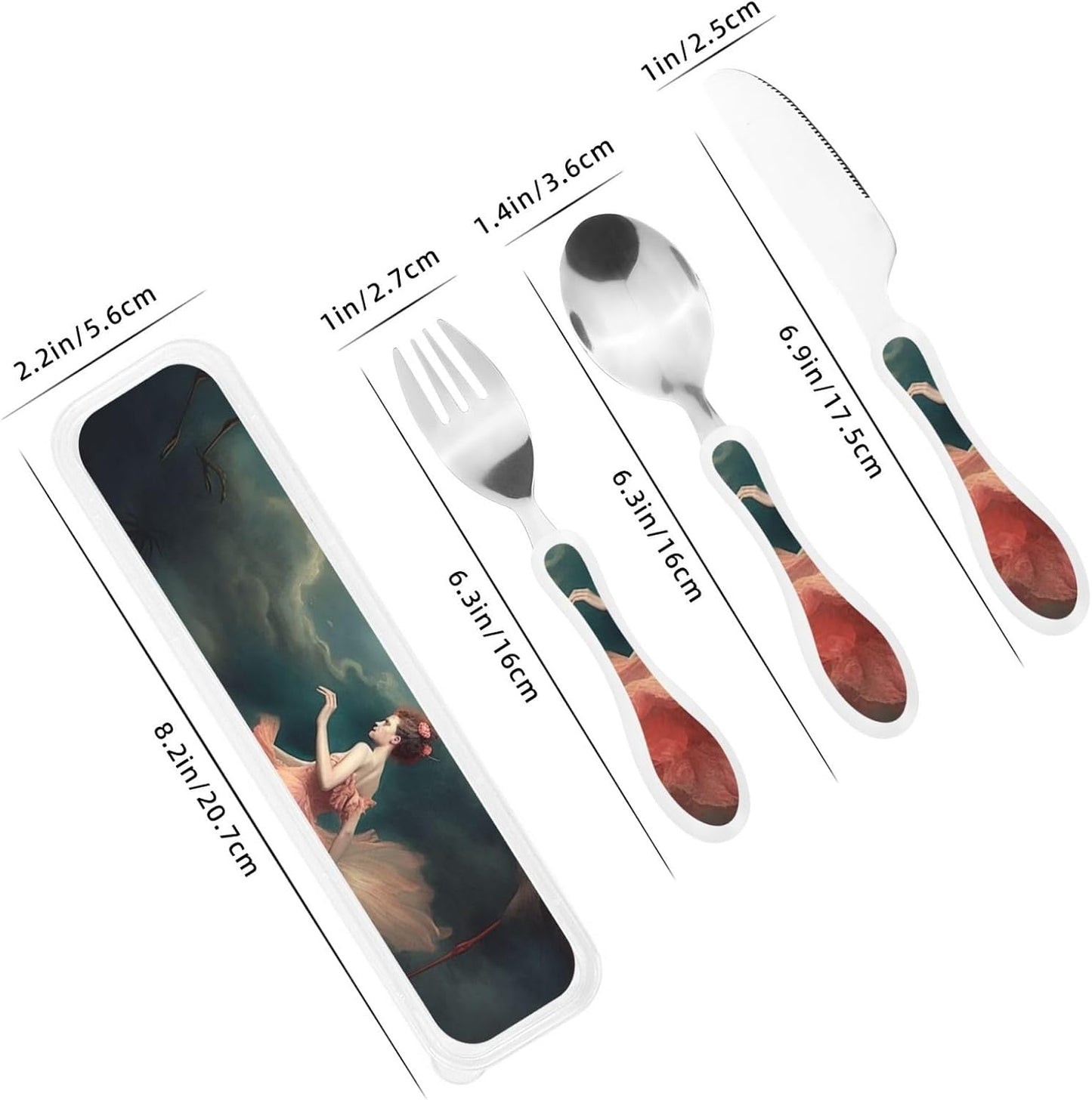 3-Piece Kids Silverware Set With Storage Case, Stainless Steel Reusable Children Safe Knife Spoon Fork Set Yellow Sunflowers Children Flatware Set For Kids Lunch Box