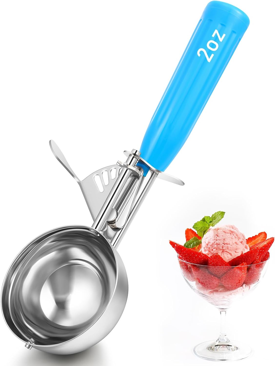 Reallnaive Ice Cream Scooper with Trigger, 4 oz, Gray