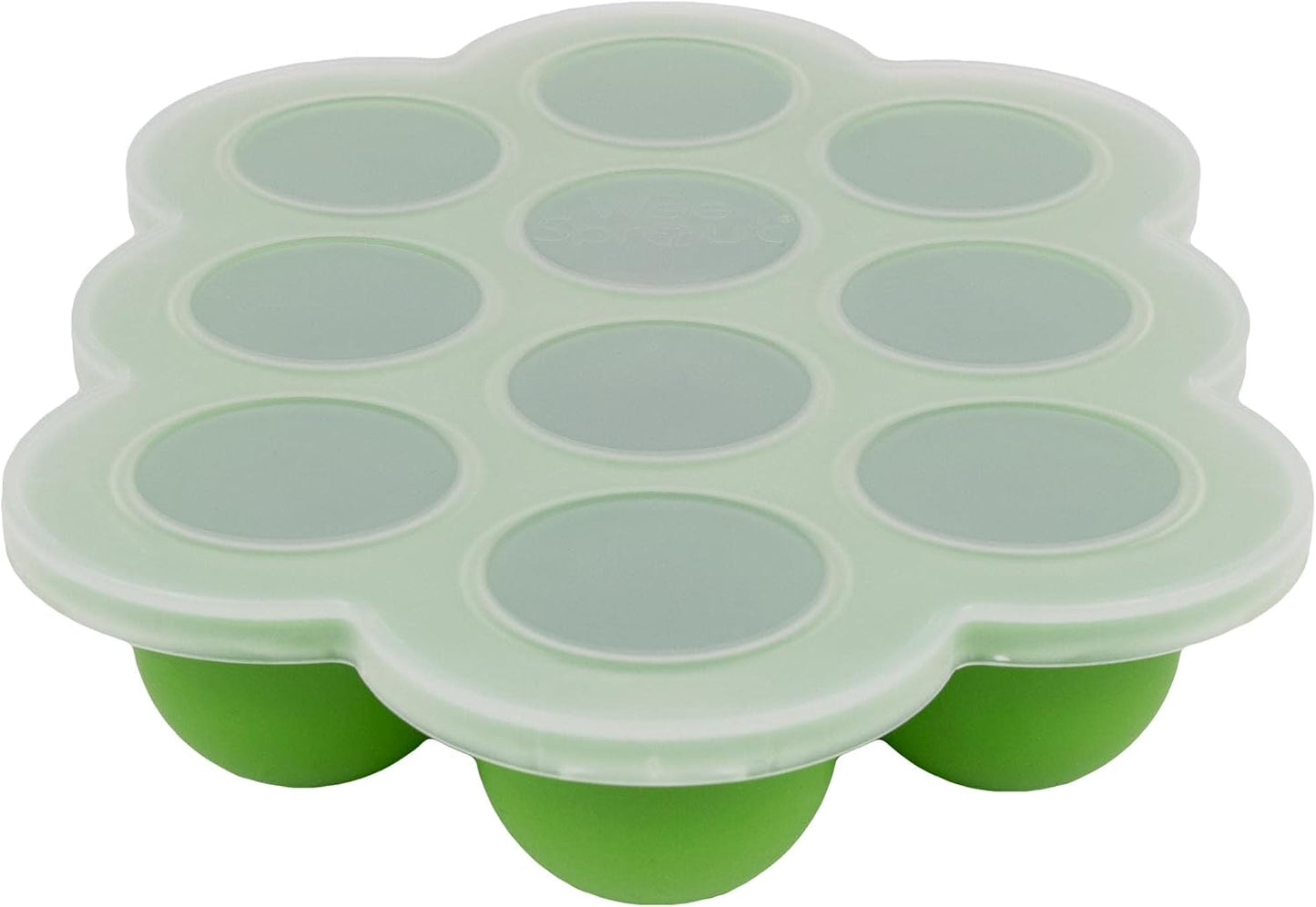 WeeSprout Silicone Freezer Tray with Clip on Lid Perfect Food Storage Container for Homemade Baby Food, Vegetable, Fruit Purees, and Breast Milk (Bright Blue, Six 3 Ounce Sections)