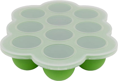 WeeSprout Silicone Freezer Tray with Clip on Lid Perfect Food Storage Container for Homemade Baby Food, Vegetable, Fruit Purees, and Breast Milk (Bright Blue, Six 3 Ounce Sections)