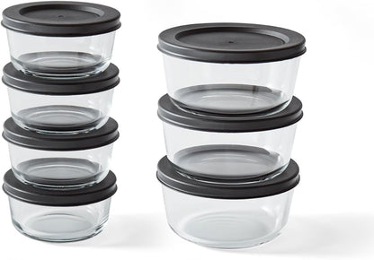 6-Piece Glass Food Storage Containers Set (3 Containers + 3 BPA-Free Lids) | 2-Cup, Leakproof | Microwave, Freezer, Oven & Dishwasher Safe | Ideal for Meal Prep & Pantry Organization, Pistachio