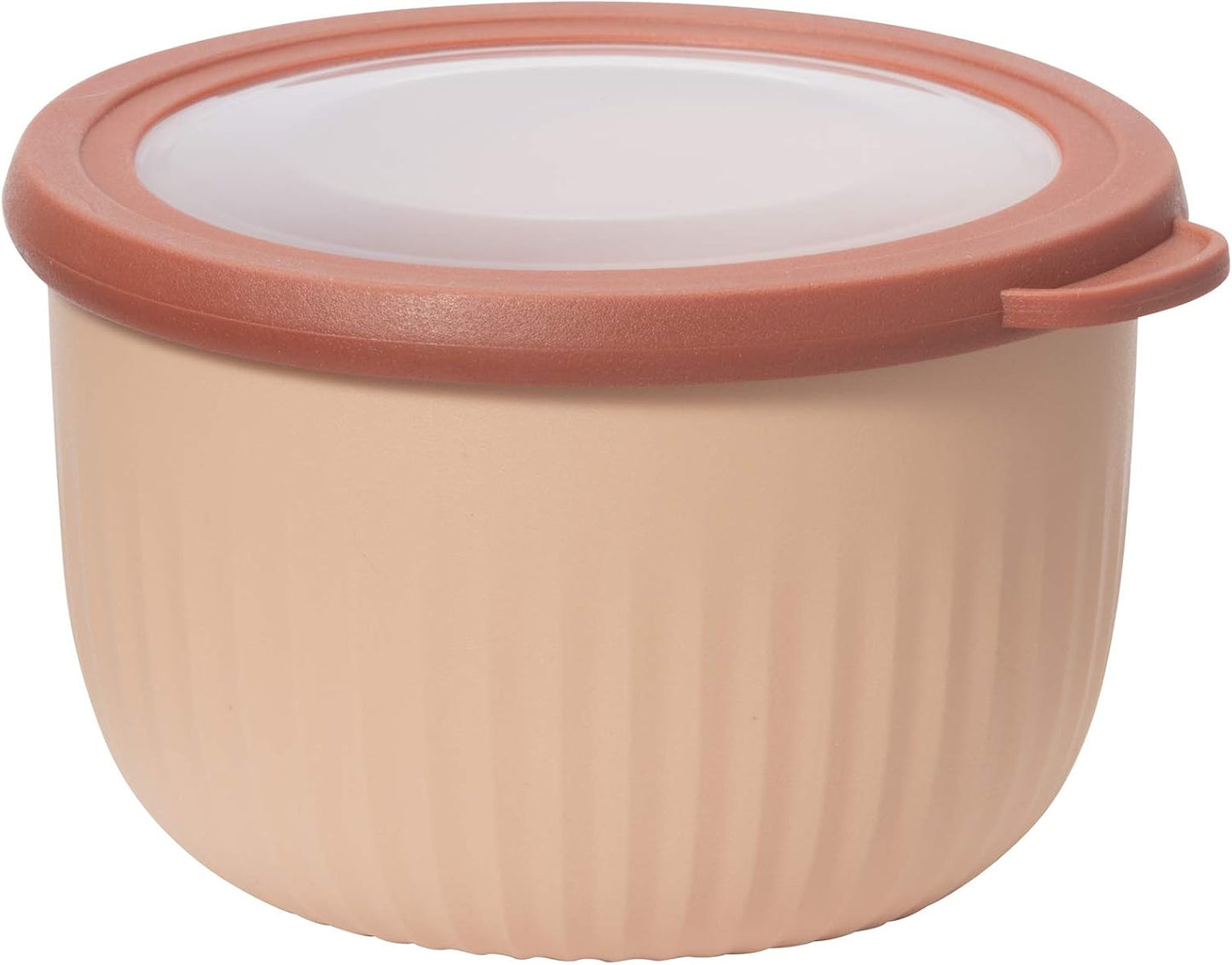 Oggi Prep, Store & Serve Plastic Bowl w/See-Thru Lid- Dishwasher, Microwave & Freezer Safe, (4 qt) Lt Gray w/Dk Gray Lid
