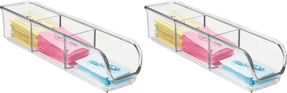 iDesign Plastic Packet and Tea Bag Organizer, Clear | Kitchen Storage Container, For Sugar, Salt, Pepper, Sweeteners, Tea Bags, Spices, The Linus Collection