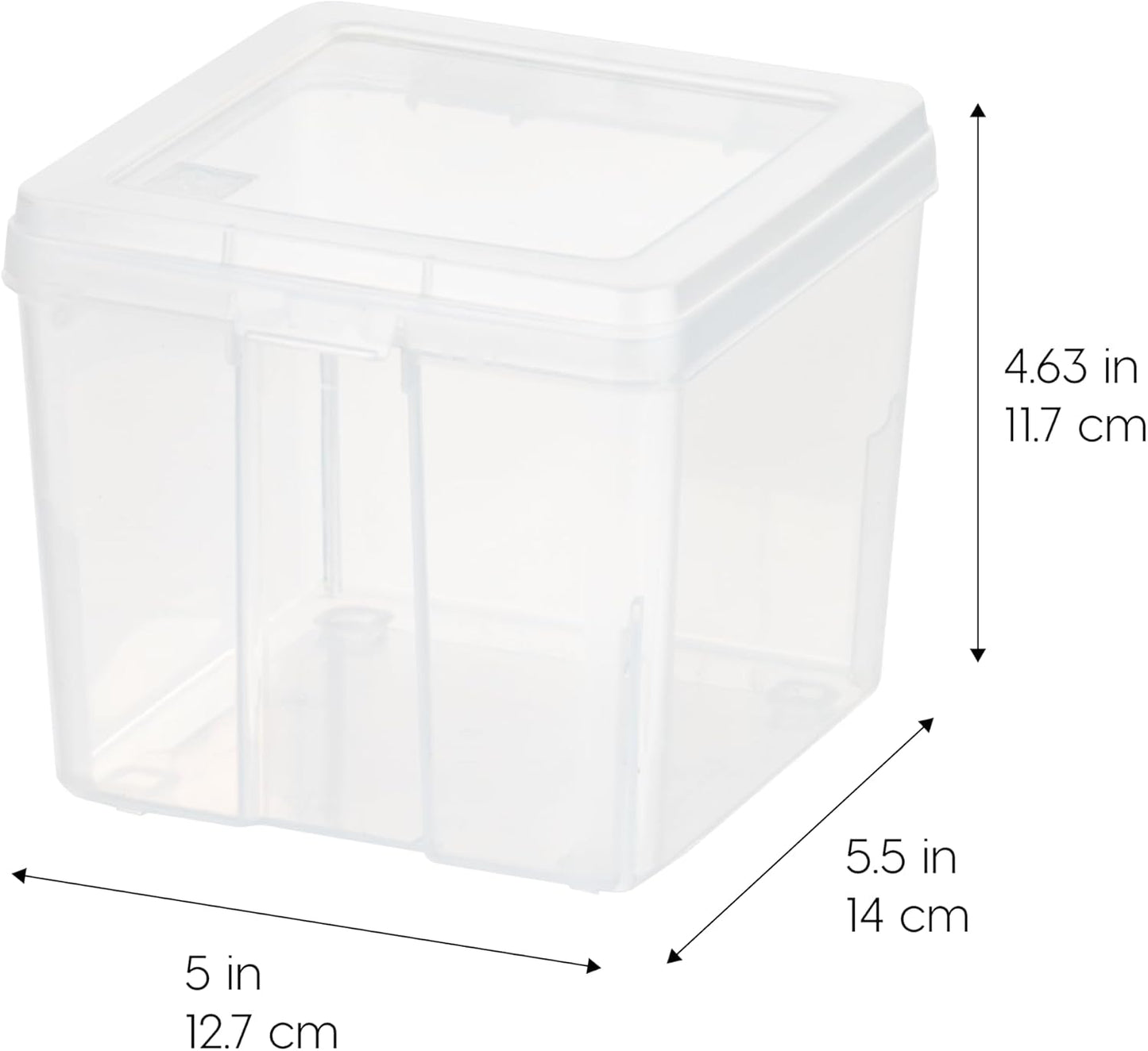 IRIS USA Vertical Storage Bins with Lids |Made in USA| Flip Top Containers for Organizing Pantry, Office, Craft, and Study Supplies - Small (10-Pack)