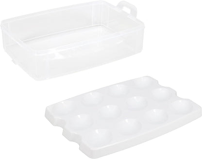 Snapware 2-Layer Snap N Stack Deviled Egg Container with Handle | Stackable Egg Carrier for Parties, Potlucks, Picnics & Holidays | Secure Latching Lid for Easy Transport & Storage – Made in USA