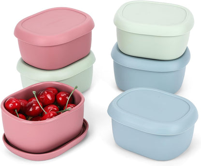 4 Pcs Silicone Food Storage Containers with Lids，BPA Free Reusable Silicone Storage Containers for Food Freezer Containers Freezer Dishwasher Safe (33.8oz, 20oz, 10oz, 6.7oz)