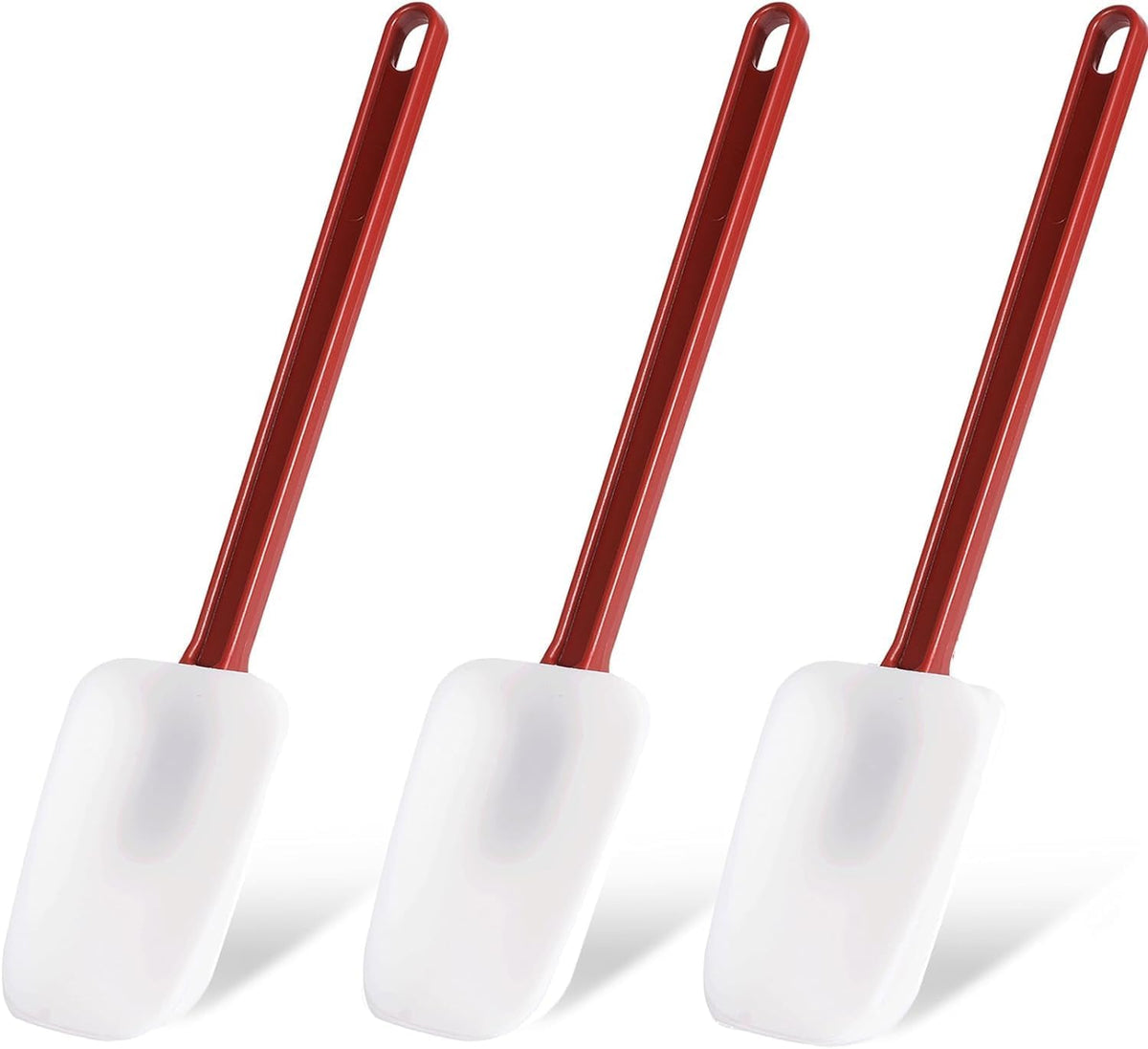 3 PCS Commercial Grade Heat Resistant Silicone Spatulas, 9.5-Inch Rubber Spatulas for Baking, Nonstick & BPA-Free