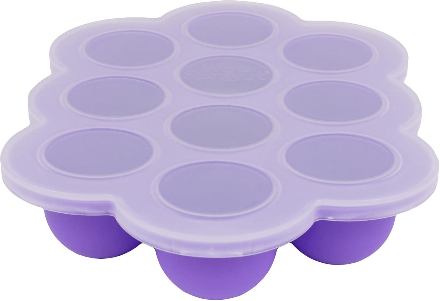 WeeSprout Silicone Freezer Tray with Clip on Lid Perfect Food Storage Container for Homemade Baby Food, Vegetable, Fruit Purees, and Breast Milk (Bright Blue, Six 3 Ounce Sections)