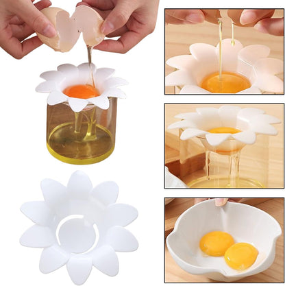 2 Pcs Egg Yolk Separator Exquisite Flower-Shaped Egg Separator Tools