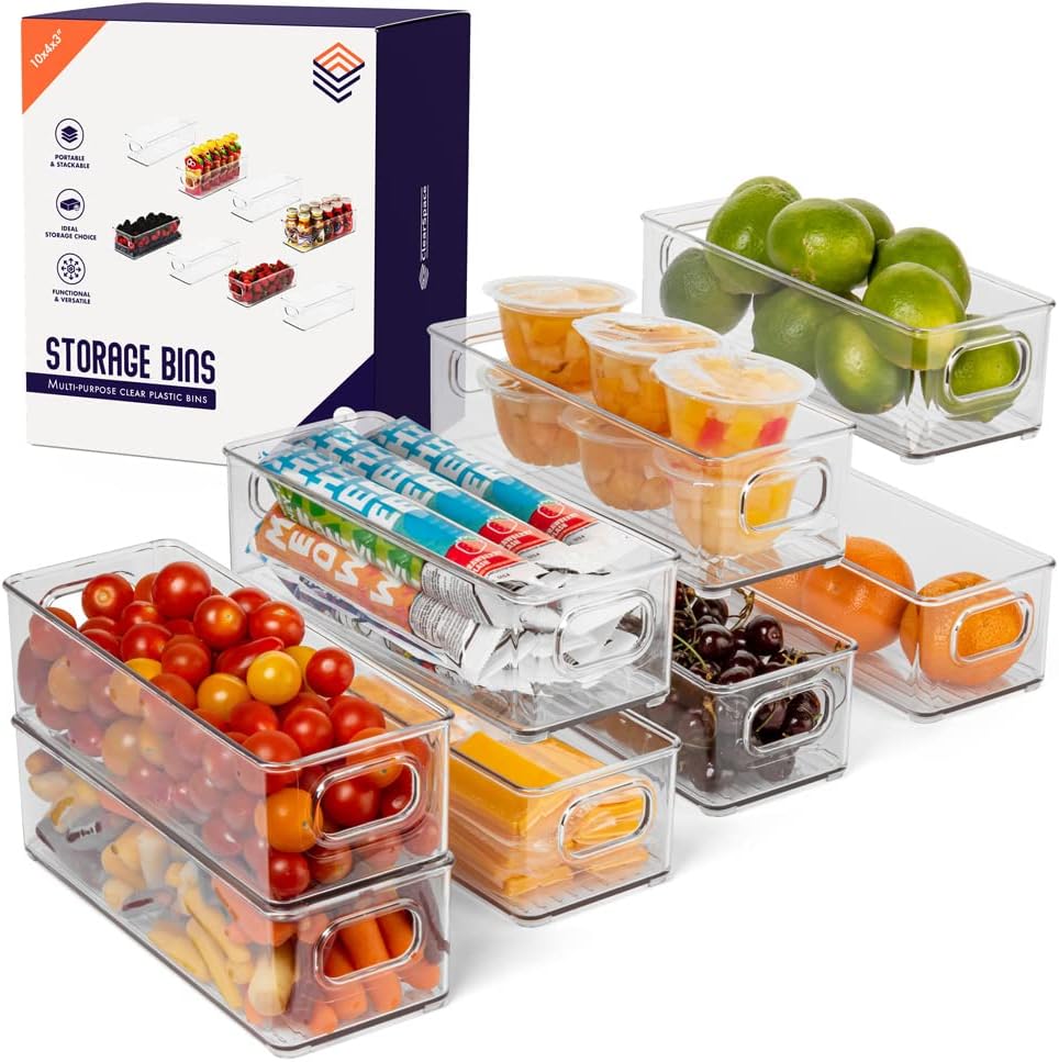 ClearSpace Plastic Pantry Organization and Food Storage Bin – Great Kitchen Storage – Fridge Organizer Bins – 4 Pack