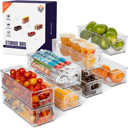 ClearSpace Plastic Pantry Organization and Food Storage Bin – Great Kitchen Storage – Fridge Organizer Bins – 4 Pack