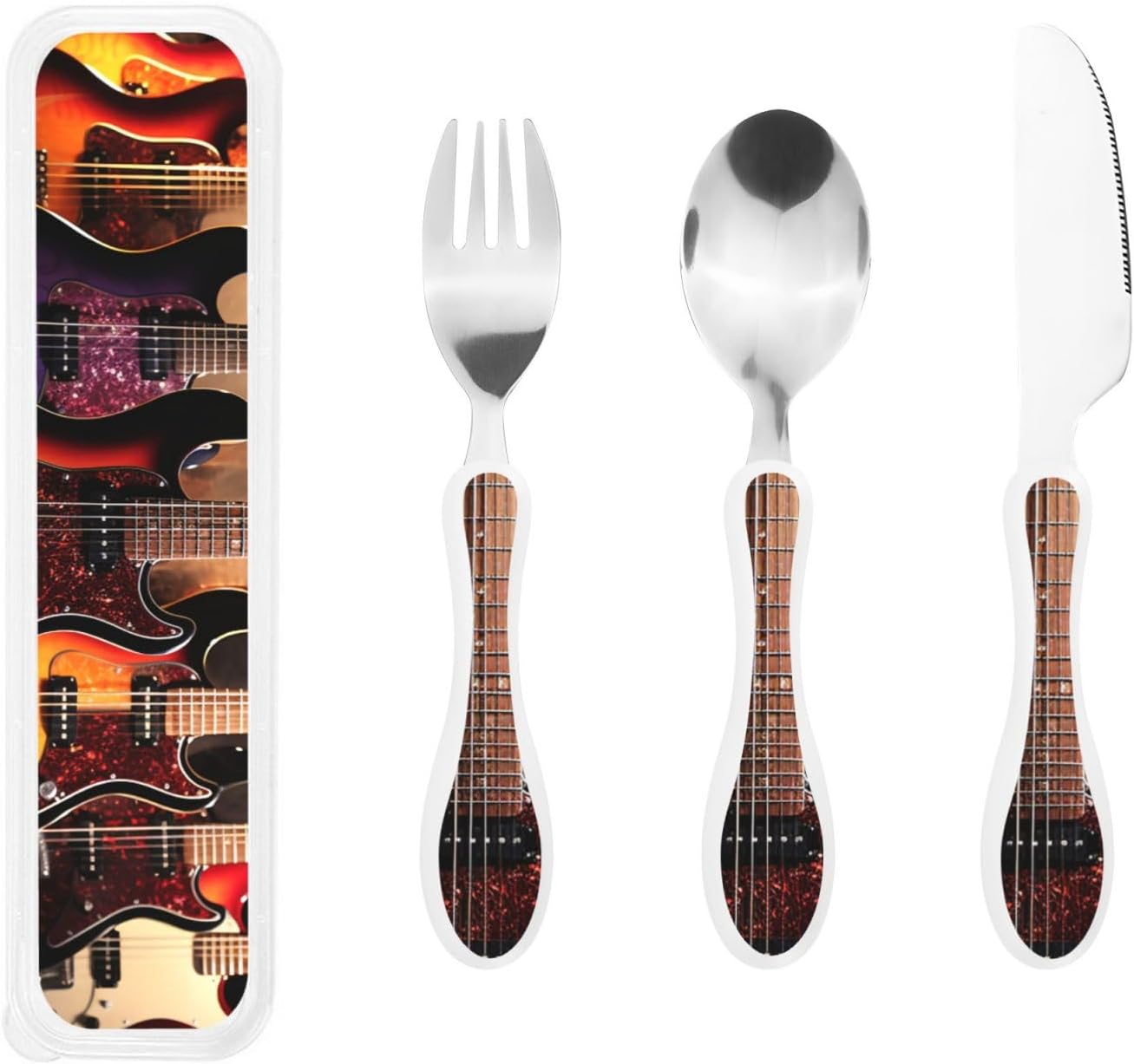 3-Piece Kids Silverware Set With Storage Case, Stainless Steel Reusable Children Safe Knife Spoon Fork Set Long Haired Dachshund Children Flatware Set For Kids Lunch Box