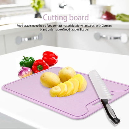 Flexible Kitchen Cutting Mats, Food Grade Silicone, Purple, with Hanging Hole