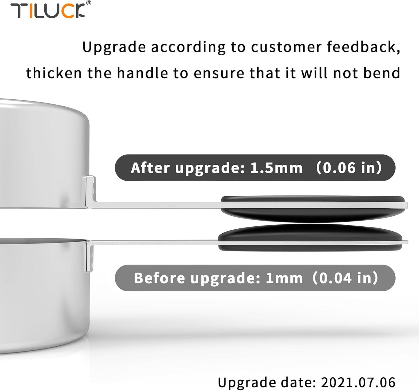TILUCK Stainless Steel Measuring Cups and Spoons Set with Silicone Handle – Nesting Design for Space-Saving, Heavy Duty & Dishwasher Safe for Dry/Liquid Ingredients, Cooking & Baking (10)