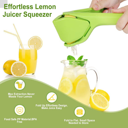 Lemon Squeezer, Effortless Manual Flat Lime Juicer Hand Press
