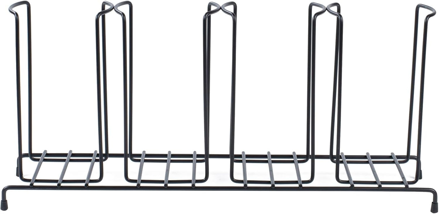 RW Base Black Iron Horizontal Portion Cup / Lid Organizer - 3 Section - 8 1/4" x 3" x 6" - 1 count box
