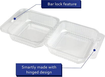 MT Products Clear Cake Slice Container 5" x 5" x 2.75" - To go Square Plastic Container (Pack of 40) - Made in the USA