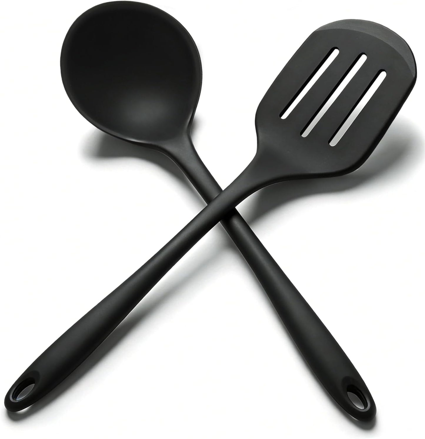 Heat Resistant Silicone Cooking Spatula and Spoon Set | BPA Free, For Nonstick Cookware, Large Cooking Utensils, For Serving, Mixing, Scraping, Dishwasher Safe
