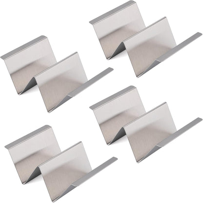 Stainless Steel Taco Holder Stand Set of 6 - Stylish Rack Holds Up to 2 Tacos Each,Stylish Taco Rack with Handles